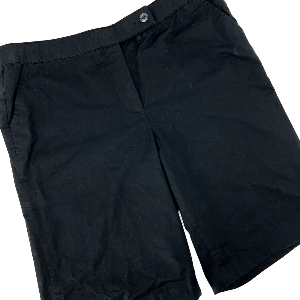 Coldwater Creek Women’s Black Aspenwood Extend Tab Stretch Bermuda Shorts Sz 16